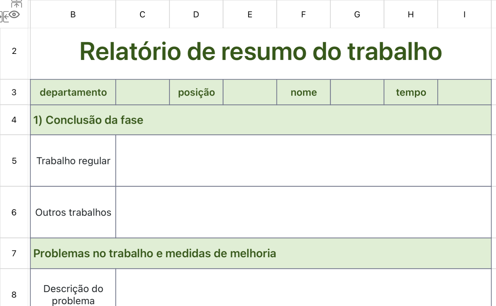 Relatório de resumo do trabalho
